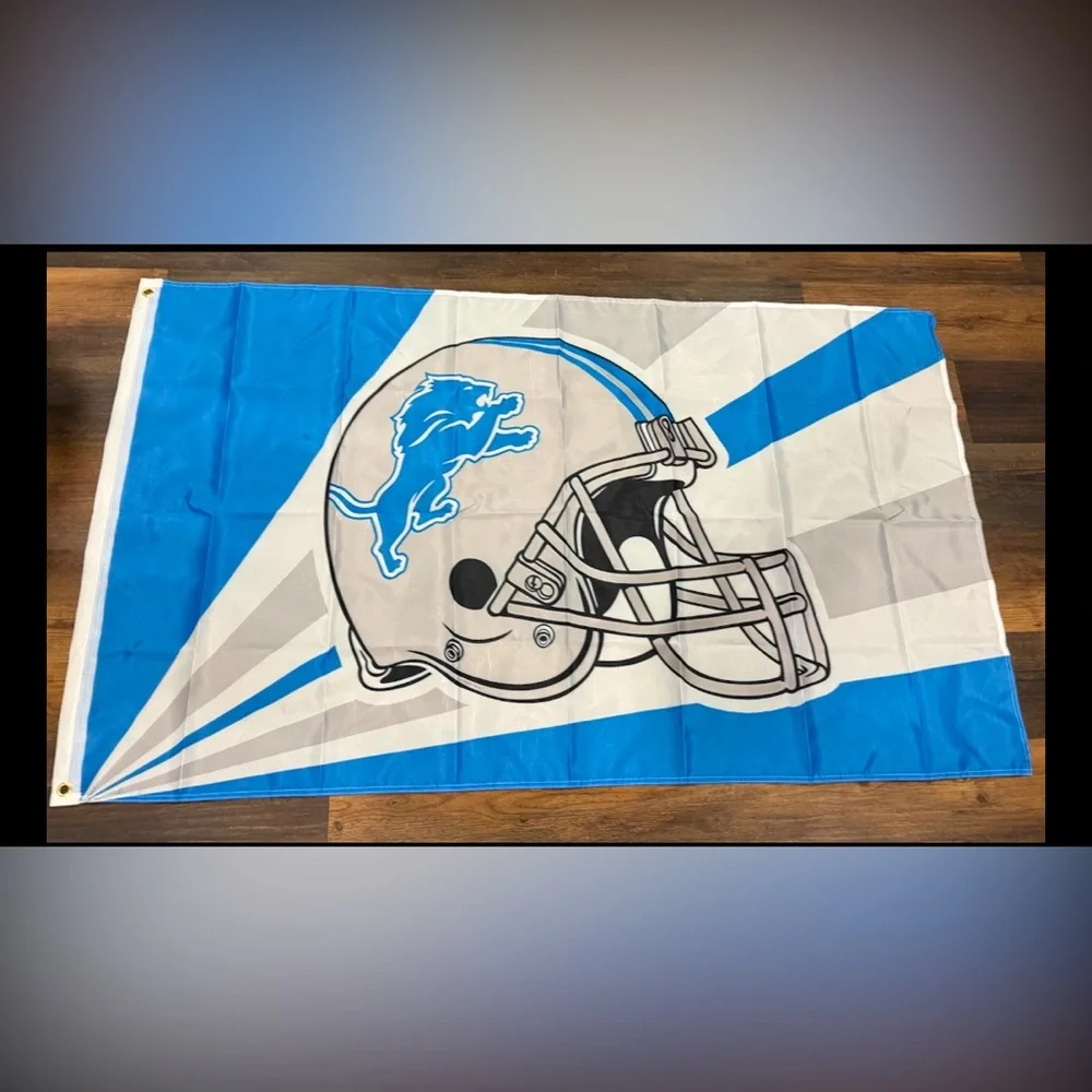 Detroit lions flag new large in package lions banner 3 by 5 feet double sided